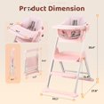 thumbnail image 5 of Ktaxon 6-in-1 Convertible Baby High Chair, Foldable Space Saver Highchair with Kitchen Standing Tower, Booster Seat for Toddlers 6M-5Y, Pink, 5 of 9