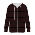 thumbnail image 5 of Pntutb moda mujer manga larga cremallera frente abierto suelta prendas de vestir exteriores blusa estampada abrigo Tops bolsillos blusa con capucha liquidación Pntutb Pntutb-6492, 5 of 5