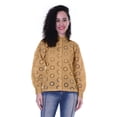 thumbnail image 2 of Moomaya Womens Button Down Top Solid Schiffli Cotton Full Sleeve Casual Summer Kurta Shirt, 2 of 8