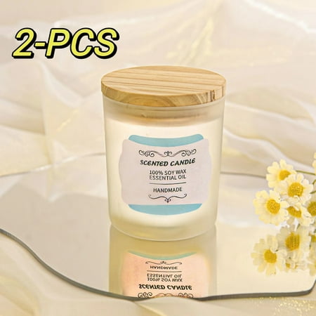 OSHINE Scented Candles Gift Set Mother's day Gift 2 Pack Aromatherapy Candles Made of 100% Natural Soy Wax 5.3 oz for Birthday Gifts Valentine's Day for Women Stress Relief Christmas Rose Freesia