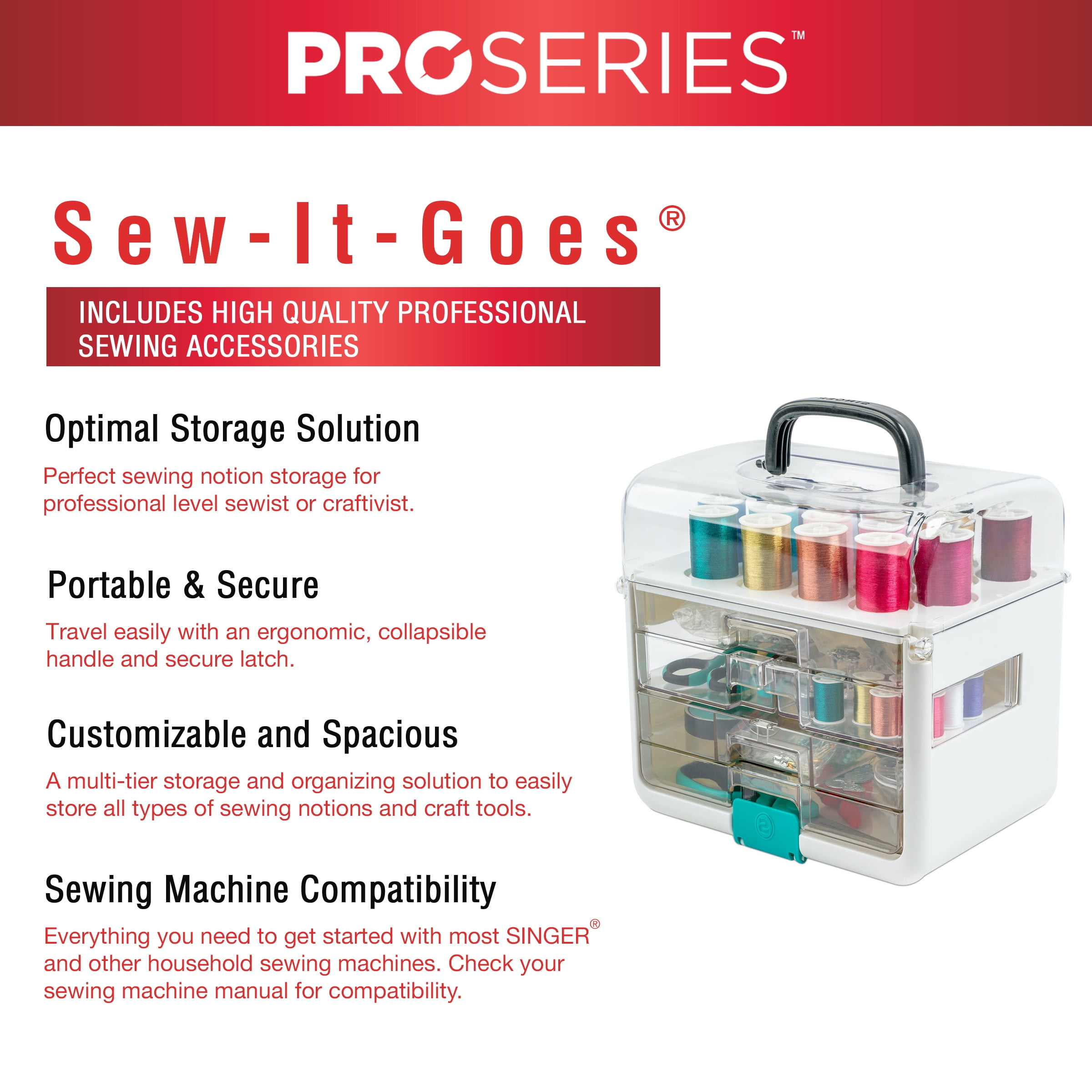 SINGER ProSeries Sew-It-Goes 356-Piece Portable Sewing Kit with Storage Case