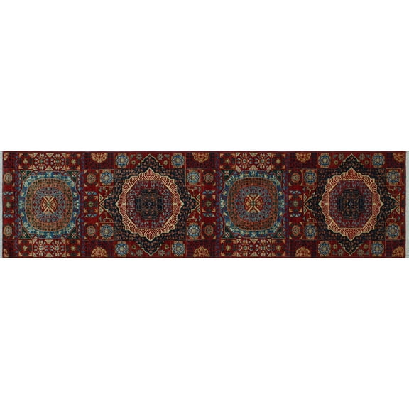 Aria Delia Red/Blue Runner, 2'7" x 9'9"