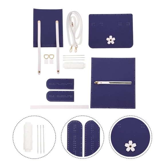 Toyvian 1 Set Handmade Bag Material DIY for Crafting Blue Shoulder Bag for Friends