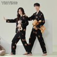 thumbnail image 2 of YI & YING-Pijama de algodón puro de manga larga para hombre y mujer, conjunto de oso de decoración para el hogar, primavera y otoño, WAZC116, 2 of 4