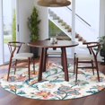 thumbnail image 5 of Rectangle Rug 5ft Area Rug, Retro Watercolor Flower Leaves Area Rugs for Living Room Bedroom, Abstract Floral Plant Floor Mat Non-Slip Non-Shedding Carpet Indoor Accent Rugs, 5 of 9