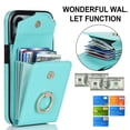 thumbnail image 2 of Nalacover Wallet Case for iPhone 15 Pro Max with Card Slots, Ring Holder for iPhone 15 Pro Max Stand Case, Luxury PU Leather RFID Blocking with Wrist Hand Strap Shockproof Protective Cover, Mint, 2 of 9