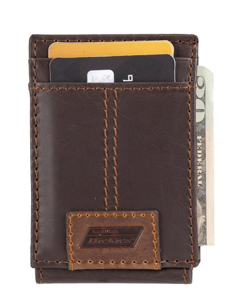 Genuine Dickies Men's RFID Leather Magnetic Front Pocket Wallet