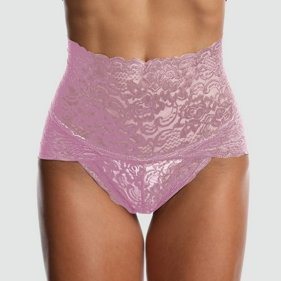 Fgnfyis Womens Panties Briefs Sexy Lace Mesh Transparent Women Underwear Plus Size High Waist Panty Panties Underwear for Women Hot Pink L