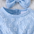 thumbnail image 6 of Kogui Fall Outfit Baby Girl Baby Girl Clothing Set 3pc Frill Long Sleeve Romper and Pant Set Baby Girl Newborn Outfits Coming Home 0 3 6 9 12 18 24 Months (Blue,3-6 Months), 6 of 9