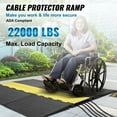 thumbnail image 2 of VEVOR Rubber Cable Protector Ramp, 5 Channel, 22000 lbs/axle Capacity Heavy Duty Wire Cover Ramp Hose Cord Ramp Driveway, Traffic Speed Bump with Flip-Open Top Cover, ADA Compliant for Indoor & Outdoo, 2 of 9