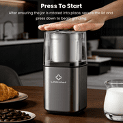 LINKChef Coffee Grinder, Coffee Bean Grinder, Spice Grinder with Stainless Steel Four Blades Perfect for Coffee Beans, Spice, Tea (Black)