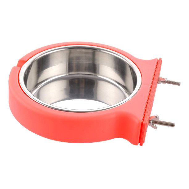 Tazón de alimentación de jaula para mascotas, jaula desmontable colgante de acero inoxidable, cuencos azules para agua y alimentos para perros, gatos, animales pequeños JFHHH pequeña
