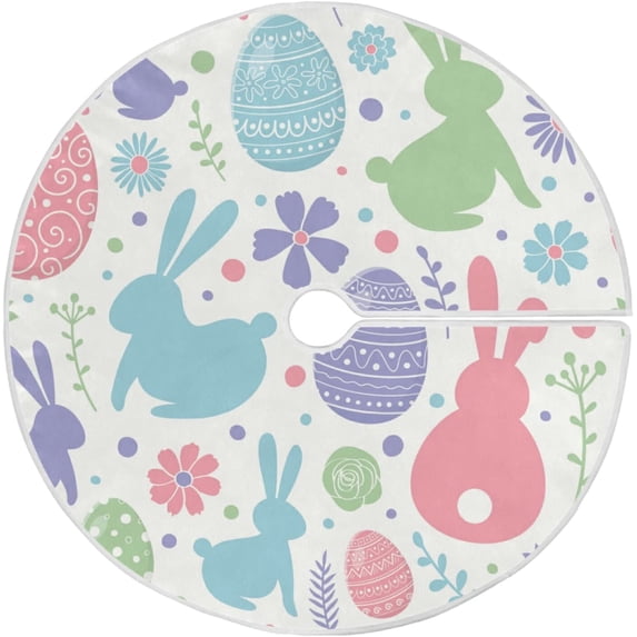 FMSHPON Easter Xmas Christmas Tree Skirt Stand Mat for Holiday Party Decoration Indoor Outdoor 36 inches
