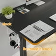 thumbnail image 5 of HiiKaa Whole-Piece Standing Desk,48 x 24 Inches Electric Height Adjustable Desk for Home Office (Black Frame + Black Table Top), 5 of 8