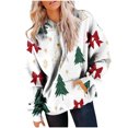 thumbnail image 2 of Uootdi Christmas Hoodies for Women Gift Fleece Christmas Classic Print Long Sleeve Sweatshirt Baggy Drawstring Pullover Winte r Warm Sweaters with Pocket, 2 of 7