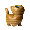 thumbnail image 3 of Estatua de gato artesanal, regalo de cumpleaños, mini figura de madera, adorno de mesa para escritorio Estilo A, 3 of 9