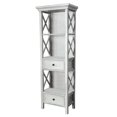 thumbnail image 3 of Furniture of America Biel Rustic White Solid Wood Storage Bookshelf by, 3 of 5