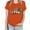 Orange, variant on ICHUANYI Women's Stylish Crewneck Mardi Gras Print Short Sleeve T-shirt Casual Loose Shirt Tops Cloth New Trending