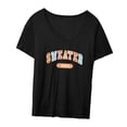 thumbnail image 4 of Camiseta De Mujer Moda Suelta Ropa De Calle Con Ajuste Camisetas Femeninas Ropa Negro XXL, 4 of 8