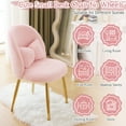 thumbnail image 5 of Zimtown Vanity Makeup Chair Armless Home Office Chair for Bedroom or Study Faux Rabbit Fur, Pink, 5 of 9