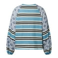 thumbnail image 5 of Fshinging Oversize Sweatshirt For Women Hoodie Floral Patchwork Stripe Print Long Sleeve Loose Fit Pullover Sweaters, 5 of 8