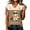 Beige01, variant on Stralyhd Halloween Shirts for Women Halloween Print Tee Night Club V‑neck Top Boho Short Sleeve Shirt L