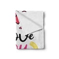 thumbnail image 2 of I Love You Soft Flannel Fleece Throw Blanket, I Love You to the Moon and Back Lifestyle Words Partners Design, Cozy Plush for Indoor and Outdoor Use, 70" x 90", Multicolor, by Ambesonne, 2 of 6