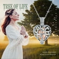 thumbnail image 7 of CUOKA MIRACLE Tree of Life Necklace 925 Sterling Silver Heart Tree of Life Urn Necklace Small Tool of Ashes Keepsake Family Jewelry Mother's Day Gifts for Women Men, 7 of 7