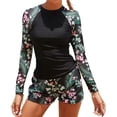 thumbnail image 1 of Owntop Women Rash Guard | Long Sleeve Swimsuits Two-Piece with High Waist Boyshort Bottom | Sun Protection Swim Shirt, 1 of 8