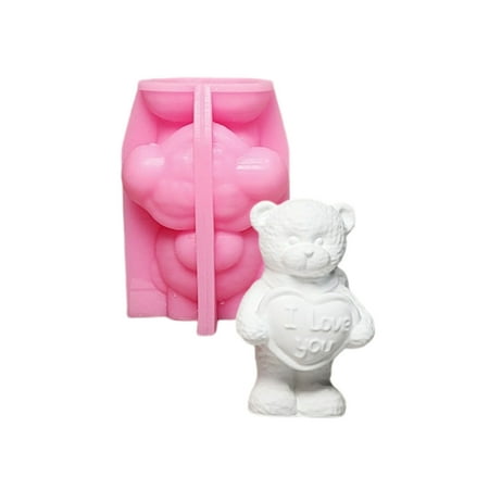 3DAn1ma1Shape Silicone Candle MoldsAn1ma1Bear Statue Silicone Molds for Candle Soap Chocolate Candy Fondant Making