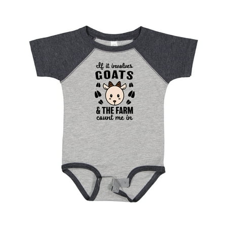 

Inktastic If It Involves Goats & the Farm Count Me in Gift Baby Boy or Baby Girl Bodysuit