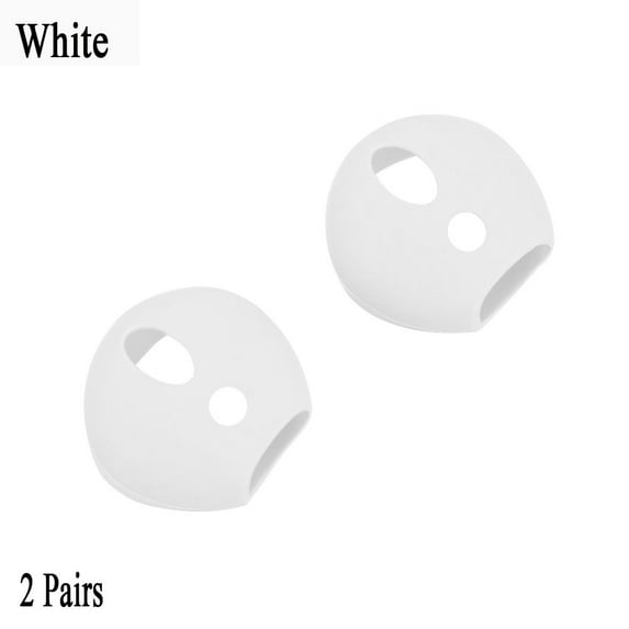 2 Pairs Memory Gel Anti Slip Soft Ultra Thin Noise Isolating Earphone Tips Silicone Case Cover Replacement Eartips WHITE