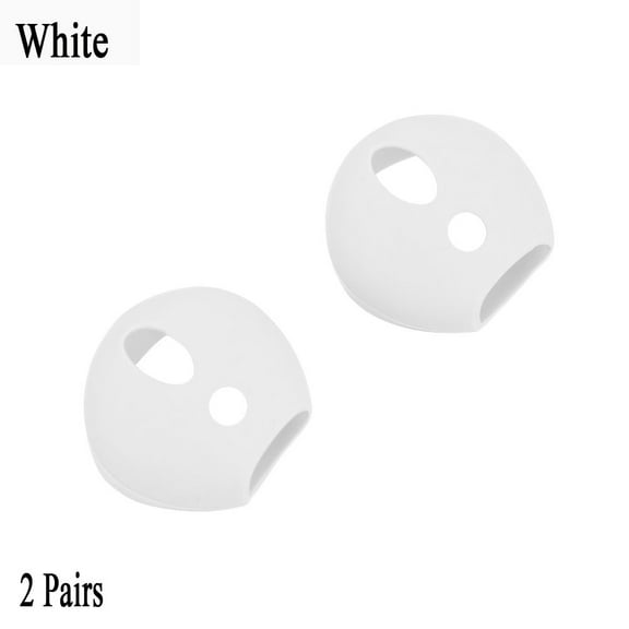 2 Pairs New Ultra Thin Anti Slip Soft Noise Isolating Silicone Case Cover Replacement Eartips Earphone Tips WHITE