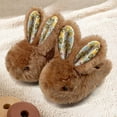 thumbnail image 2 of Hpapadks Girls Slippers Winter Rabbit Shoes Cozy Indoor Outdoor Soft Warm Fuzzy Comfortable Shoes for Girls Brown, 2 of 4