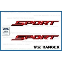 Decal Mods Sport Red & Black Decals Stickers for Ford Ranger XLT (2019-2020) - FR (set of 2) Officially Licensed | FH1B4