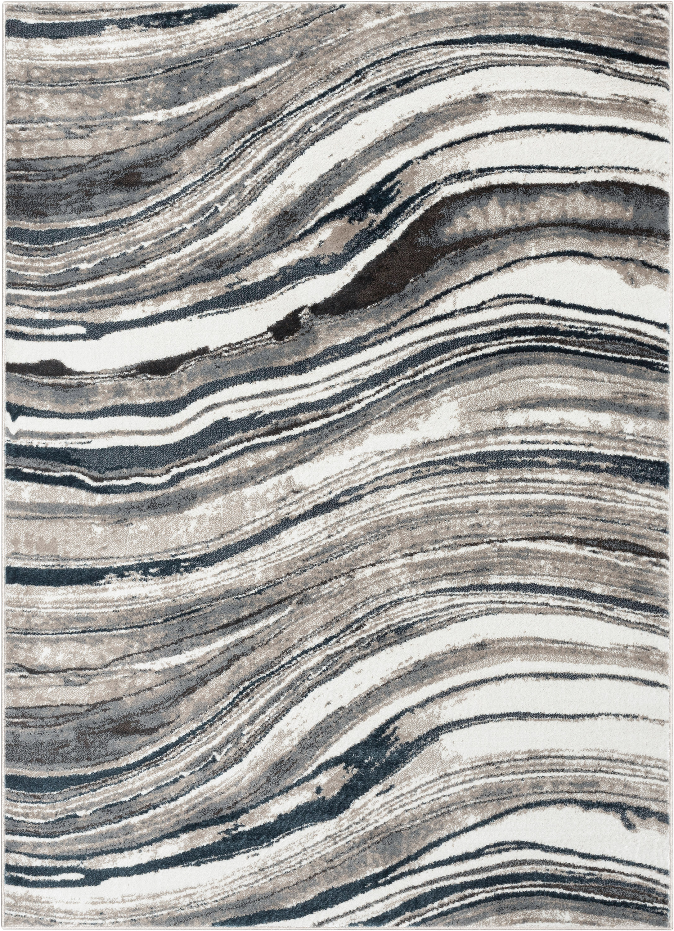 Well Woven Verity Abstract Area Rug, 5.25' x 7.25', Eclectic Geometric Pattern, Soft, Glam Pile, Distressed Design & Modern Color Palette