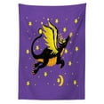 thumbnail image 3 of Ambesonne Dragon Tablecloth Rectangular Table Cover, Moon and the Stars at Night, 52"x70", Blue Violet Yellow, 3 of 4