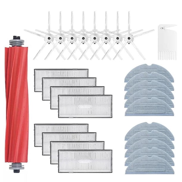 Compatible con Roborock S7 T7s Plus, cepillo de rodillo, fregona, trapo, cepillo lateral con filtro Hepa