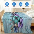 thumbnail image 4 of Spring Purple Flowers Cooling Blanket,Lightweight Breathable Summer Throw Blanket with Double Sided Cold Effect,Floral Mottled Teal Wall Retro Picnic Blankets Bed Sheet for Hot Sleepers 60"x80", 4 of 8