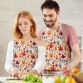 thumbnail image 3 of Fall Watercolor Autumn Leaves Pattern Apron-Garden Aprons for Women with Pockets-Cotton Linen Waterproof Kitchen Cooking Gardening Aprons Adjustable for Kitchen,Cooking,BBQ and Salon 33"x27", 3 of 7
