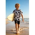 thumbnail image 2 of Aideaone 2 Pack Boy Hawaiian Shirts Button Down Kids Tropical Aloha Shirts Short Sleeve Size 8-14 Year, 2 of 5