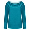 thumbnail image 5 of Cowl Neck Tops for Women, Yigetop Women's Long Sleeved Fashion Printed Tops Piled Collar T Shirt Women's Shirt Womens Work Tops Sky Blue L, 5 of 6