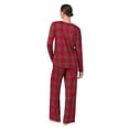 thumbnail image 4 of Aria Brushed Jersey Knit Long Sleeve Split Neck Pajama Set with Pockets, Sizes XS-5X, 4 of 6