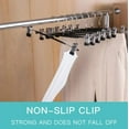 thumbnail image 3 of Durable Plastic Construction Skirt Hangers, Multifunction, Adjustable Anti-Rust Clips, Black, 5-Piece Set, 3 of 7