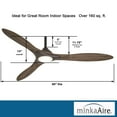 thumbnail image 5 of 3 Blade Ceiling Fan With Light Kit In Contemporary Style-13 Inches Tall And 60 Inches Wide Minka Aire Fans F868l-Sbr/Whf, 5 of 7