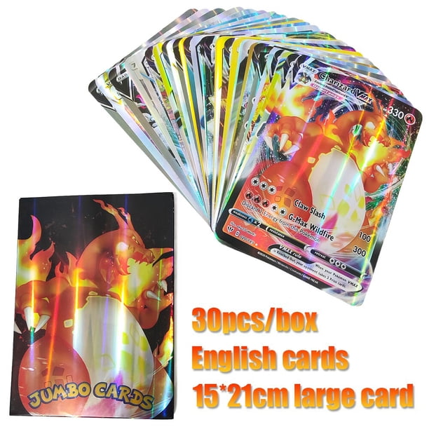 Cartas de Pokémon de gran tamaño Vmax Vstar GX Jumbo, 15x21 CM, Arceus, Pikachu, Charizard, cartas de arcoíris súper raras, regalos de juguete Fivean unisex