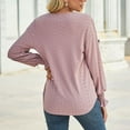 thumbnail image 7 of Fall Tops for Women V Neck Lace Hollow out Trumpet Long Sleeve Shirts Dressy Casual Loose Comfy Tunic Blouses Ladies Clothes, 7 of 7
