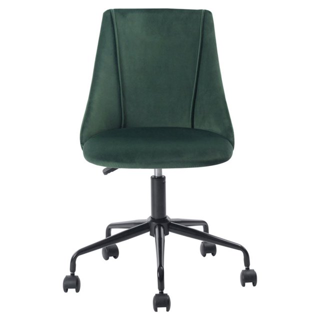 FurnitureR Chaise de Bureau Pivotante Réglable en Velours Moderne Vert