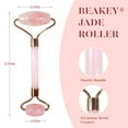 thumbnail image 5 of BEAKEY Jade Roller & Gua Sha, Natural Jade Face Roller Facial Skin Care Skin Toning Devices, Pink, 5 of 9