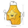 thumbnail image 6 of Zufioo Happy Cartoon Star Print Tie-up Apron, Unisex Kitchen Apron - Oil-proof, Stain-proof and Waterproof, Suitable for Restaurants and Service Industries-One Size, 6 of 9